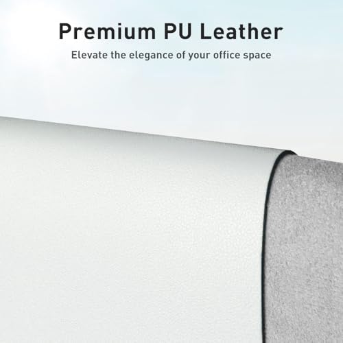 Aothia Leather Desk Pad Protector, Office Mat, Large Mouse Pad, Non-Slip PU Leather Blotter, Laptop Desk Pad, Waterproof Writing Pad for Office and Home (Barely Grey, 31.5" x 15.7") - Image 2
