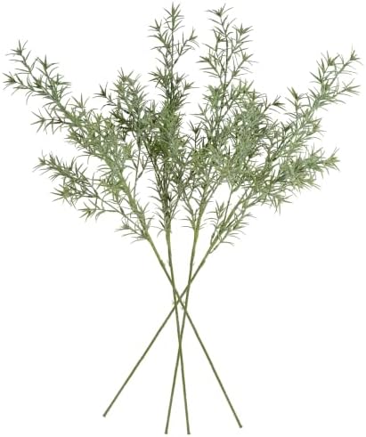 Fake Plants Eucalyptus Stems,Plastics Ficus Stems for Vase Artificial Plants,Greenery Stems for Vase Faux Plants Indoor,43.3" Faux Greenery Indoor Vase Fillers for Home Decor(6pcs Orange) by UqueetenLtd