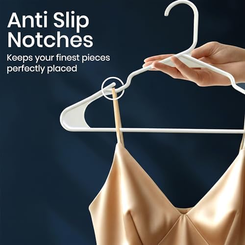 Utopia Home Plastic Hangers 30 Pack – Space Saving Clothes Hanger White - Image 3