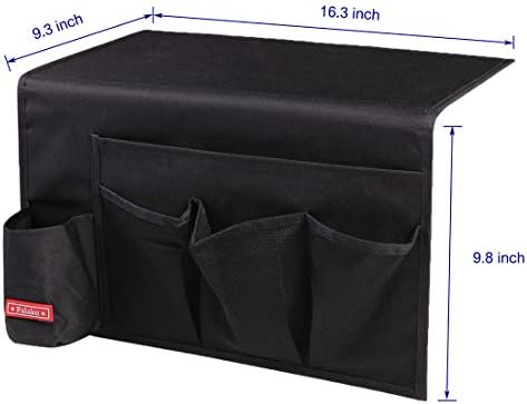 Bedside Caddy,5 Pockets Bedside Organizer Caddy Under Mattress,Holds Water Bottles,Magazines,Books (Black) - Image 3