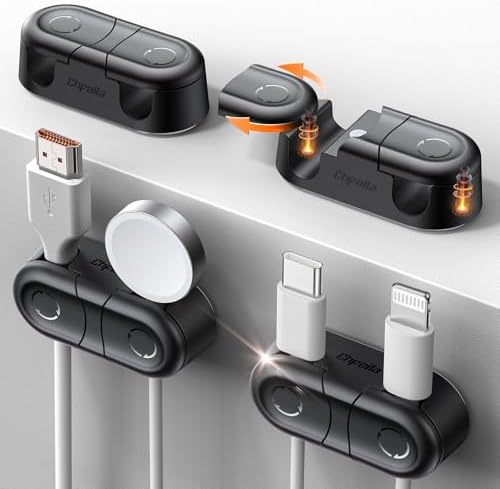 Magnetic Cable Clips - Chfeila 4Pack Cord Holder Clips, Cord Management by Chfeila