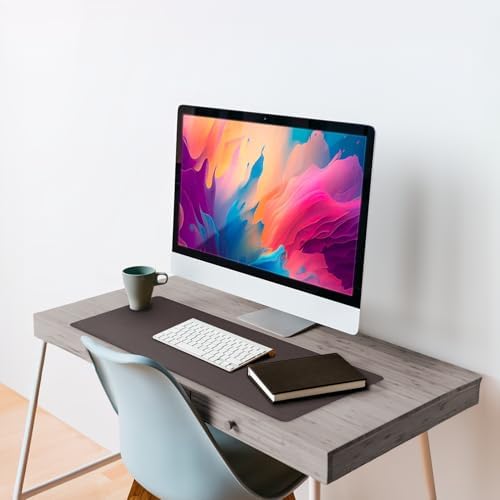 Leather Desk Pad 24" x 17", Vine Creations Office Desk Mat Waterproof Brown - Premium Quality - Smooth Mouse Writing Surface - Maximum Protection Dual-Sided Pu Leather Blotter for Desk Office/Home - Image 4