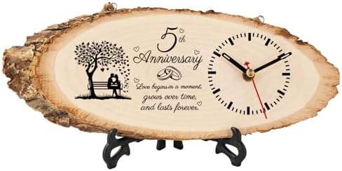 BeauGift 5th Anniversary Wedding Gifts for Men Women, DIY Wooden Clock by BeauGift