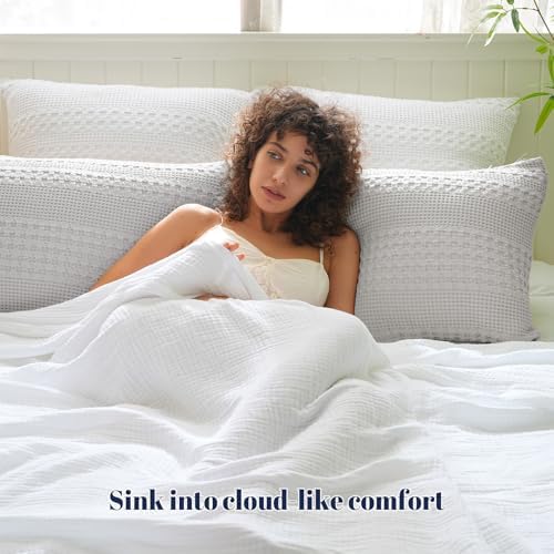 PHF Cotton Waffle Body Pillowcase 20" x 54", Light Grey, No Insert - Image 2