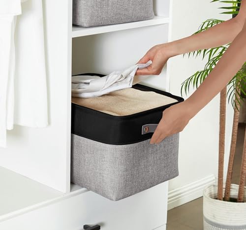 DECOMOMO Storage Bins, Large Fabric Storage Baskets for Shelves 3 Pack - Image 2