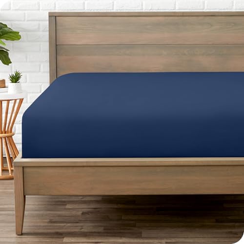 Bare Home King Fitted Sheet - 1800 Ultra-Soft (King, Dark Blue) by BareHome