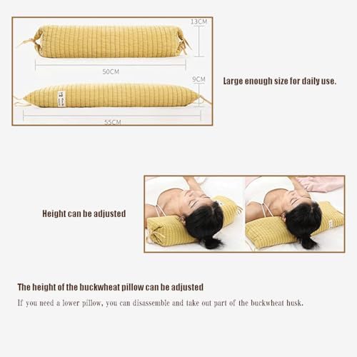 Buckwheat Pillow for Sleeping 14''x21'' Neck Roll Pillow Provide Firm Support, Adjustable Loft Bolster Pillow Relieves Neck and Shoulder Pain (Purple.) - Image 2