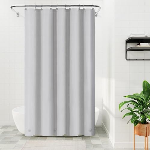 Barossa Design 54W x 78H Stall Shower Curtain Liner Silver Gray by BarossaDesign