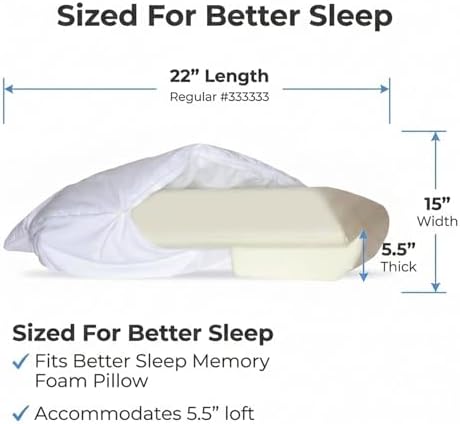 Padded Replacement Cover, 5.5 in. Thick - Soft Cotton-Blend Zippered Case for Memory Foam Arm & Side Sleeper Pillow, Machine Washable, White - Image 7