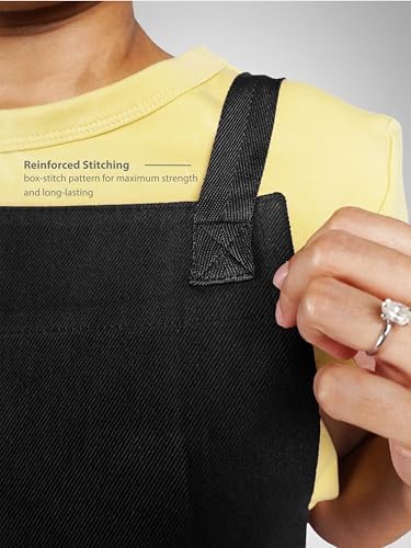 Cotton Crossback Apron with Waterproof Lining, 2 Pockets, Adjustable Water-Resistant Chef Apron - Image 4