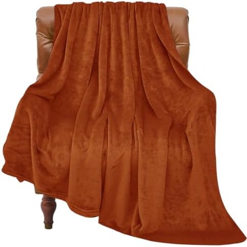 BEDELITE Fleece Blanket Soft Plush Throw for Couch Terracotta 50"x60" by BEDELITE