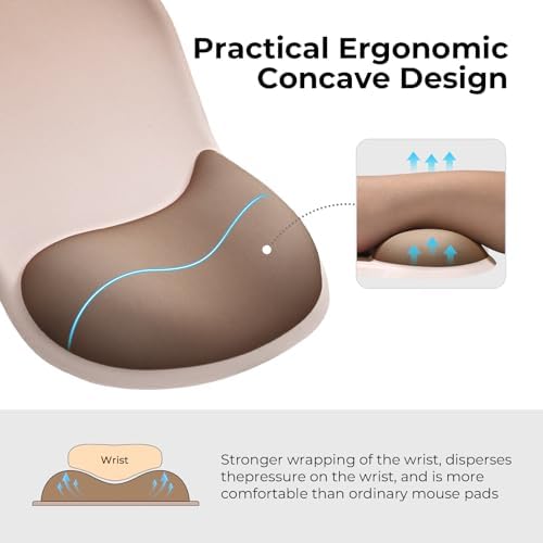 EooCoo Mouse Pad with Gel Wrist Rest, Ergonomic Mousepad Wrist Alignment - Image 2