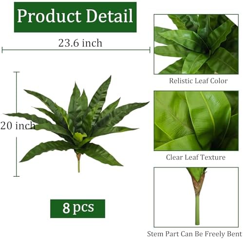 Fake Ferns,2Planter 35in Outdoor Faux Plants UV Resistant,3D Real Touch Fake Plants Total 120 Blades,Weatherproof Artificial Plants Outdoor Indoor for Garden Porch Home Living Room Decor - Image 3