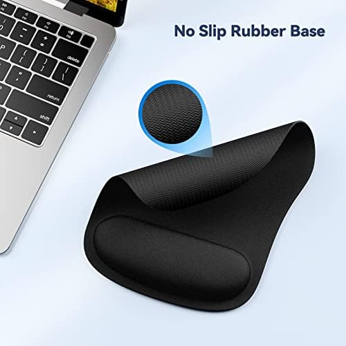 TECKNET 2 Pack Gaming Ergonomic Mouse Pad with Wrist Support Black - Image 5