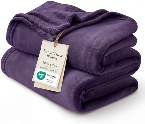 Bedsure Fleece Blanket Twin Blanket Purple - 300GSM Soft Lightweight Plush Cozy Twin XL Blankets for Bed, Sofa, Couch, Travel, Camping, 66 inch X 90 inch by BEDSURE