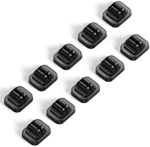 Lamicall 10 Pack [Spring Fixed] Cord Holder, Adjustable Desk Cable Clips by Lamicall