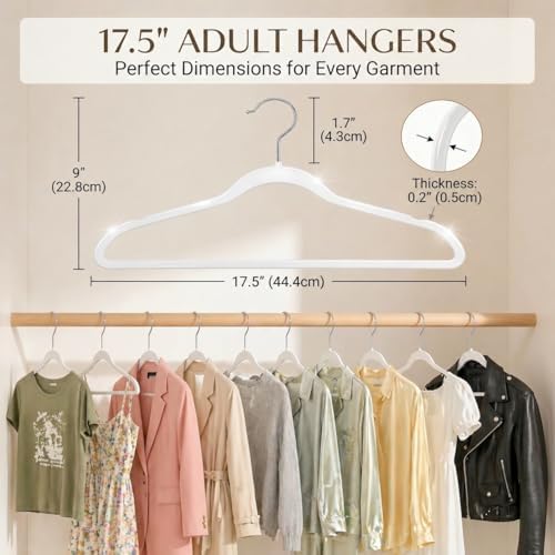 SMARTOR Plastic Hangers 20 Pack - Thin Hangers for Space Saving - White - Image 6