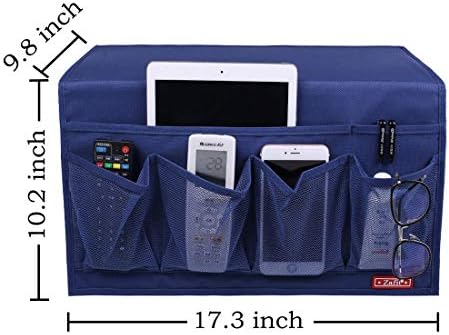 Zafit 6 Pockets Bedside Storage Organizer, Table cabinet Storage Organizer Bedside Organizer Caddy for Remotes Phone Glasses (6 Pockets-Blue) - Image 2