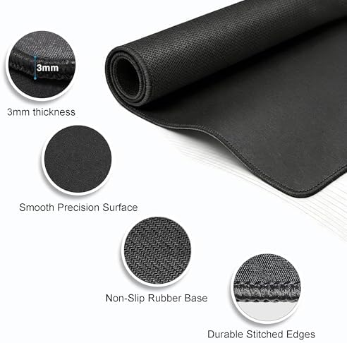 12 Pack Mouse Pads Bulk, Black Mouse Pads for Desk, Office and School - Image 3