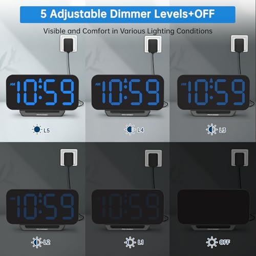 Peakeep Small Digital Alarm Clock for Bedrooms, Loud for Heavy Sleepers - Image 3