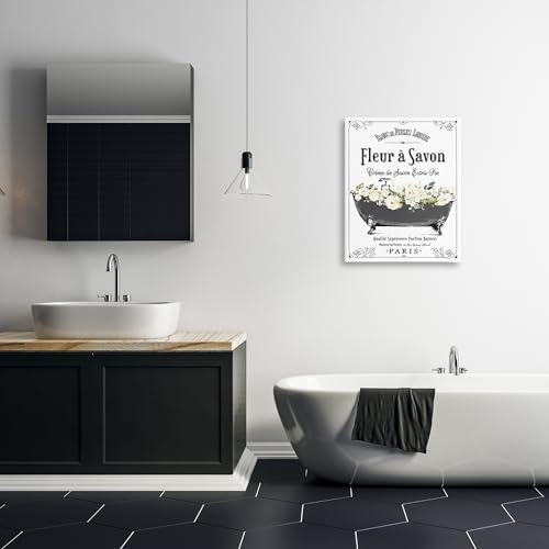French Flower Bathtub Floral, 24 x 30 Inch Canvas Wall Art - Image 3