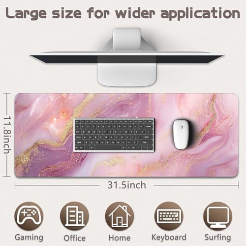 Gaming Mouse Pad - (31.5"×11.8") Marble Large Mouse Pads for Desk - Desk Mat for Keyboard and Mouse with Non-Slip Base, Desks Pad Matfor Game/Office & Home - Image 5