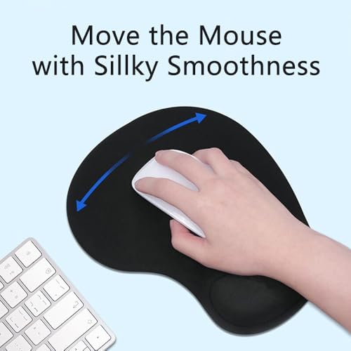 Ergonomic Mouse Pad with Wrist Rest, Gel Wrist Support Mousepad, Pain Relief Laptop Computer Mouse Pad, Non-Slip Mouse Pads for Office & Home (Pink) - Image 5