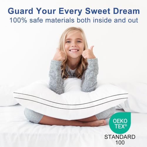 Premium Pillows Queen Size Set of 2, Fluffy and Supportive 7D Down Alternative Bed Pillows, Luxury Soft Hotel Quality Gusseted Pillow for Side Back Stomach Sleepers, Relief Neck Head and Shoulder Pain - Image 5