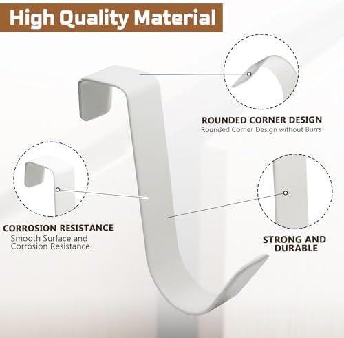 Over Cabinet Door Hooks, White, 12 Pack - Image 5