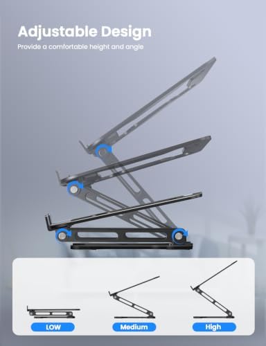 LOXP Adjustable Laptop Stand for Desk, Portable Airflow Laptop Riser Holder - Image 5