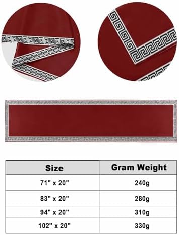 Greek Geometric Inspired Twist Line Bed Runners for Bedroom Hotel,Decorative Bedding Scarf Abstract Key Pattern on Red Bed End Blanket Bedding Runner Scarves for Twin Size Bed,71x20in - Image 6