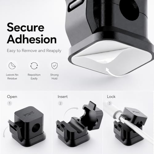 PZOZ Cable Clips 6 Pack, Adhesive Cable Management Clips with Secure Buckle - Image 5