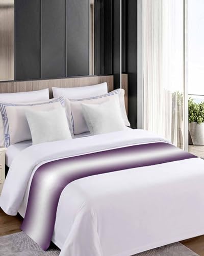 DecorLovee Purple Ombre Bed Runners for Cal King Size Bed, Modern Abstract Decorative Bed Throws for Foot of Bed, Purple Gradient Bed Runner Sofa Throw Bedding Scarf Protector Slipcover for Bedroom - Image 4