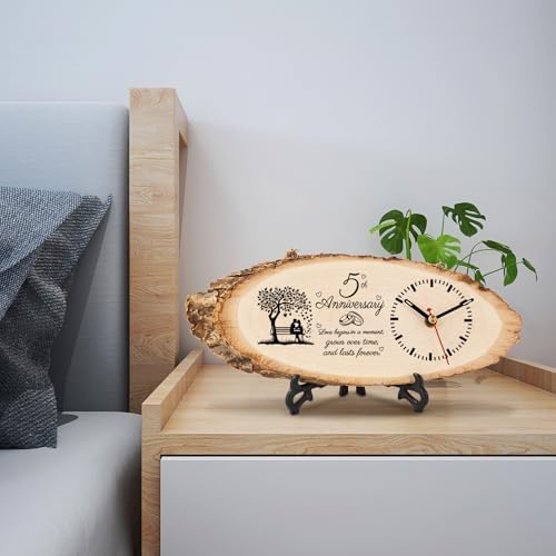 BeauGift 5th Anniversary Wedding Gifts for Men Women, DIY Wooden Clock - Image 5