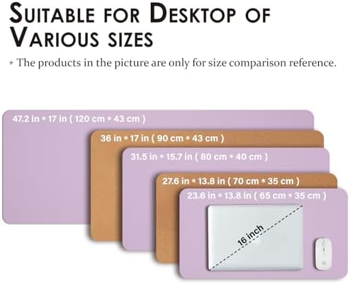 Cork Purple Desk Mat - Dual-Sided Desk Pad for Office and Home - Desk Organization and Accessories - Ideal for Large Mouse Pad and Desk Mats on Top of Desks(31.5"x 15.7") - Image 5