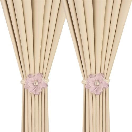 SUQ I OME Lotus Flower Curtain Tiebacks Holdbacks Holder, Purple - Image 4