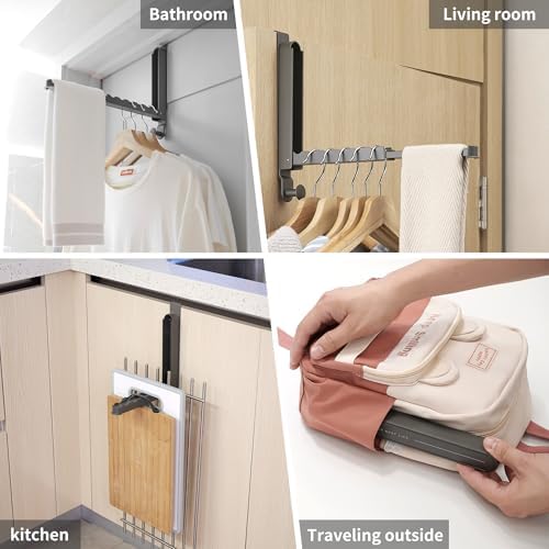 RFOUO Over The Door Hooks Hanger, Fits Door up to 1 3/4",Space Grey, 1 Pack - Image 5