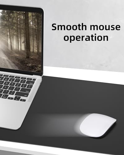 Large Desk Mat,55" x 17"Leather Desk Pad Protector,Large Mouse Pad,Non-Slip PU Leather Desk Blotter, Laptop Desk Pad,Waterproof Desk Writing Pad for Office/Home/Decor (Black) - Image 5