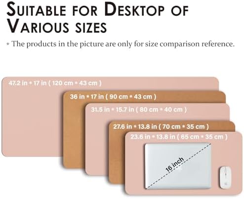 Cork Desk Mat - Dual-Sided Desk Pad for Office and Home - Desk Organization and Accessories - Ideal for Large Mouse Pad and Desk Mats on Top of Desks(Pink,36"x 17") - Image 5