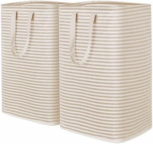 Lifewit 80L Large Laundry Baskets, Laundry Hampers Bags, 2 Pack, Beige by Lifewit