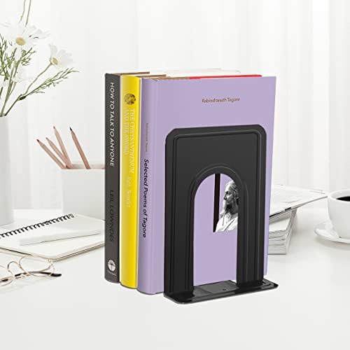 JIKIOU Book Ends, Non-Skid Metal Bookend Supports for Shelves 6 Pieces - Image 4