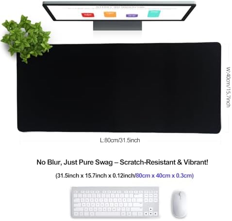 XXL Gaming Mouse Pad 31.5x15.7 Professional Large Mouse Pad & Computer Game Mouse Mat-80x40 blackus - Image 2