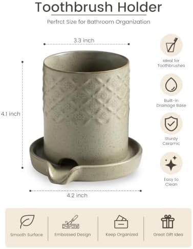Zoeeker Toothbrush Holders for Bathrooms, Self-draining Toothbrush Holder - Image 2