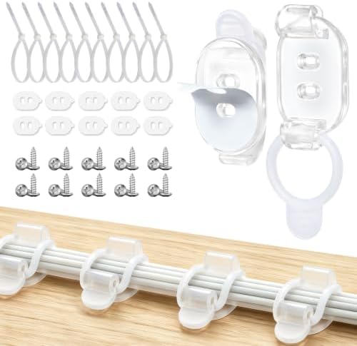 10 Pack Adhesive Cable Clips, Adjustable Cable Management Clips Transparent by Duesu