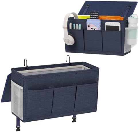 Bedside Caddy Storage Organizer for Bed Rails, Bed Caddy with 6 Pockets by Edudif
