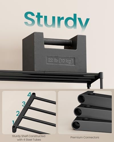SONGMICS Shoe Rack, 4-Tier Stackable Metal Shoe Organizer, 17.7" Wide - Image 4