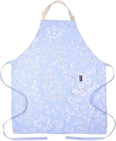 Premium Adjustable Cooking Aprons for Women with Pockets| Poly-Cotton Waterproof Kitchen Apron| Cute Floral Design, Long Ties by poofico
