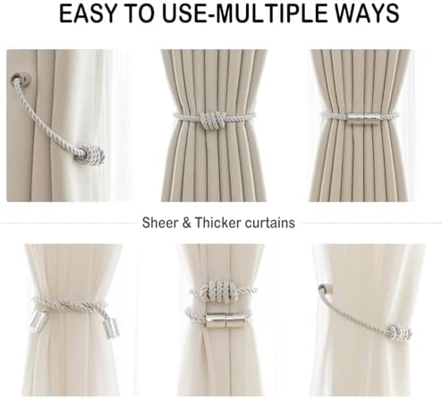 Curtain Tiebacks Magnetic Decorative Rope Tie Backs Holdbacks Contoeey - Image 4