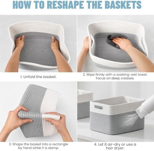 5 Pack Woven Storage Baskets, Decorative Storage Bins for Organizing - Image 6