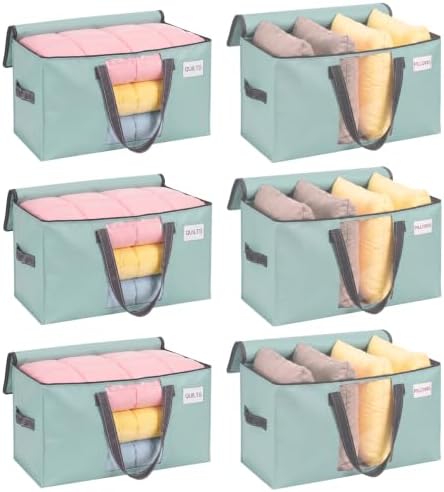 VENO Moving Bags, Wide Open Top, Clear Window, Light Green, 6 Pack by Veno
